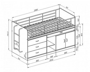 Кровать-чердак "Дюймовочка-6" Белый/Салатовый в Сургуте - surgut.ok-mebel.com | фото 2