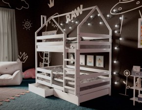 Кровать-домик двухъярусная 80*160 Белый в Сургуте - surgut.ok-mebel.com | фото
