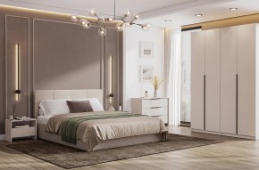 Кровать двойная №4 с основанием (Бежевый) в Сургуте - surgut.ok-mebel.com | фото 3