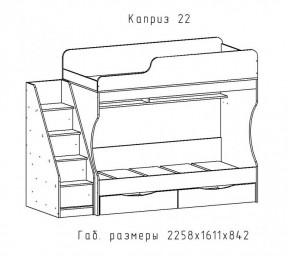 КАПРИЗ-22 Кровать двухъярусная 800 настил ЛДСП в Сургуте - surgut.ok-mebel.com | фото 2