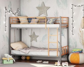 Кровать двухъярусная "Севилья-2.01 комбо" Серый/Оранжевый в Сургуте - surgut.ok-mebel.com | фото