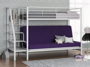 Кровать двухъярусная с диваном "Мадлен-3" (Белый/Фиолетовы) в Сургуте - surgut.ok-mebel.com | фото 1