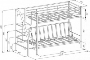 Кровать двухъярусная с диваном "Мадлен-3" (Белый/Фиолетовы) в Сургуте - surgut.ok-mebel.com | фото 3