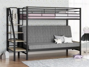 Кровать двухъярусная с диваном "Мадлен-3" (Черный/Серый) в Сургуте - surgut.ok-mebel.com | фото 1