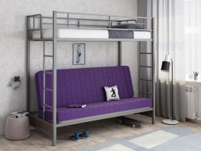 Кровать двухъярусная с диваном "Мадлен" (Серый/Фиолетовый) в Сургуте - surgut.ok-mebel.com | фото