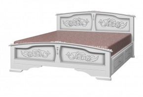 ЕЛЕНА Кровать из массива 1600 (Белый жемчуг) с 2-мя ящиками в Сургуте - surgut.ok-mebel.com | фото