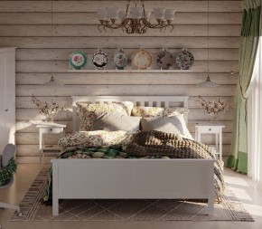 Кровать Кантри двухспальная 180х200, массив сосны, цвет белый в Сургуте - surgut.ok-mebel.com | фото 4