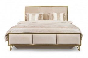 Кровать Lara 1600 с мягким изголовьем + основание (белый глянец) в Сургуте - surgut.ok-mebel.com | фото
