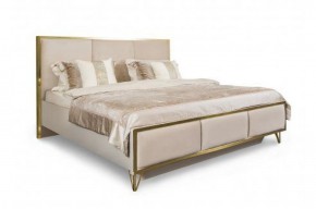 Кровать Lara 1800 с мягким изголовьем + основание (бежевый глянец) в Сургуте - surgut.ok-mebel.com | фото