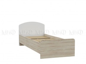 МАРТИНА Кровать 800 с настилом ЛДСП (Белый глянец/дуб сонома) в Сургуте - surgut.ok-mebel.com | фото 1