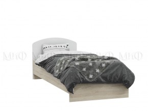 МАРТИНА Кровать 800 с настилом ЛДСП (Белый глянец/дуб сонома) в Сургуте - surgut.ok-mebel.com | фото 2