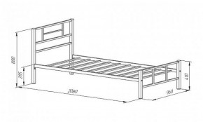 Кровать металлическая "Кадис 900х1900" Белый в Сургуте - surgut.ok-mebel.com | фото 2