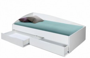 Кровать одинарная "Фея - 3" асимметричная 2000х900 (белая) в Сургуте - surgut.ok-mebel.com | фото 2