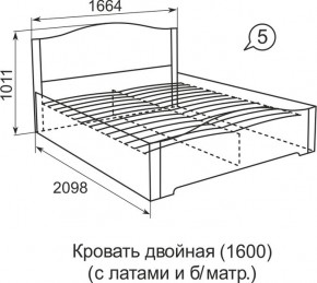 Кровать с латами Виктория 05 в Сургуте - surgut.ok-mebel.com | фото 2