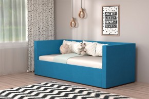 Кровать с ПМ (арт.030) (с/м 900*2000мм) (б/матр), ткань синяя в Сургуте - surgut.ok-mebel.com | фото
