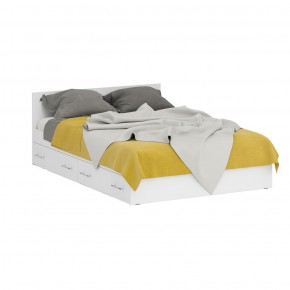 Кровать с ящиками 1400 + Пенал Стандарт, цвет белый, ШхГхВ 143,5х203,5х70 + 45х52х200 см., сп.м. 1400х2000 мм., без матраса, основание есть в Сургуте - surgut.ok-mebel.com | фото 6
