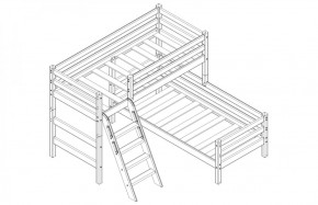 Кровать угловая с наклонной лестницей Соня (Вариант 8) в Сургуте - surgut.ok-mebel.com | фото 3