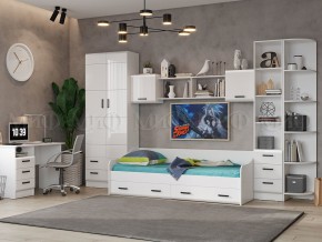 ВЕГА NEW Кровать 900 с настилом ЛДСП (Белый глянец/белый) в Сургуте - surgut.ok-mebel.com | фото 2