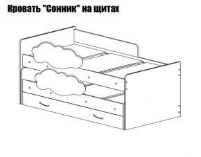 Кровать выкатная Соник на щитах (800*1600) с бортиком + ящик в Сургуте - surgut.ok-mebel.com | фото 2