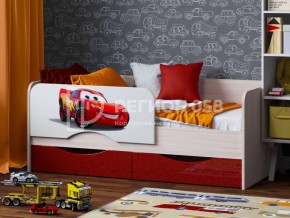 Кровать Юниор-12 с фотопеч. "Тачки" в Сургуте - surgut.ok-mebel.com | фото