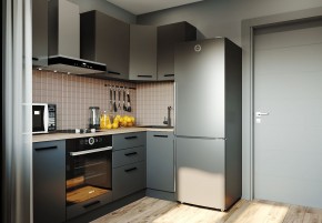 Кухня угловая Антрацит 2200х1000 (Стол. 38мм) в Сургуте - surgut.ok-mebel.com | фото