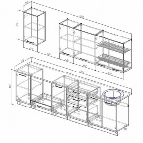 Кухонный гарнитур Антрацит 2800 (Стол. 26мм) в Сургуте - surgut.ok-mebel.com | фото 2