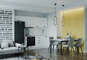 Кухонный гарнитур Белый Глянец 2550 (Стол. 38мм) в Сургуте - surgut.ok-mebel.com | фото