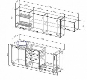 Кухонный гарнитур Лофт 2550 (Стол. 26мм) в Сургуте - surgut.ok-mebel.com | фото 2