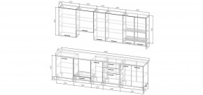 Кухонный гарнитур Санторини 3000 h950 (Стол. 38мм) в Сургуте - surgut.ok-mebel.com | фото 2