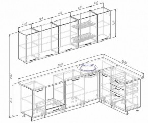 Кухонный гарнитур угловой Графика 2600х1600 (Стол. 26мм) в Сургуте - surgut.ok-mebel.com | фото 2