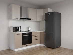 Кухонный гарнитур угловой Каппучино 2200*1000 (Стол. 38мм) в Сургуте - surgut.ok-mebel.com | фото