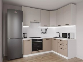 Кухонный гарнитур угловой Каппучино 2200*1600 h 950 (Стол. 38мм) в Сургуте - surgut.ok-mebel.com | фото
