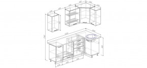 Кухонный гарнитур угловой Капри 2200х1000 (Стол. 26мм) в Сургуте - surgut.ok-mebel.com | фото 2