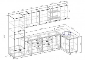 Кухонный гарнитур угловой Капри 3200х1400 (Стол. 38мм) в Сургуте - surgut.ok-mebel.com | фото 3