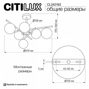 Люстра на штанге Citilux RONNY CL242163 в Сургуте - surgut.ok-mebel.com | фото 12