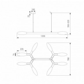Люстра на штанге Eurosvet Covalent 30180 черный в Сургуте - surgut.ok-mebel.com | фото 3