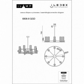 Люстра на штанге iLamp Evolution 6806-8 QGD в Сургуте - surgut.ok-mebel.com | фото 2