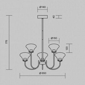 Люстра на штанге Maytoni Dynasty MOD402PL-L20BS3K в Сургуте - surgut.ok-mebel.com | фото 6