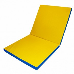Мат гимнастический 2х1х0,1м складной цв. синий-желтый в Сургуте - surgut.ok-mebel.com | фото