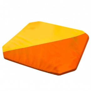 Мат гимнастический 1,3x1,3x0,05м складной скошенные углы цв.оранжевый-желтый в Сургуте - surgut.ok-mebel.com | фото 1