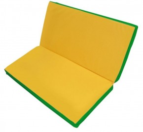Мат гимнастический 1х1х0,08м складной цв. зеленый-желтый в Сургуте - surgut.ok-mebel.com | фото 1