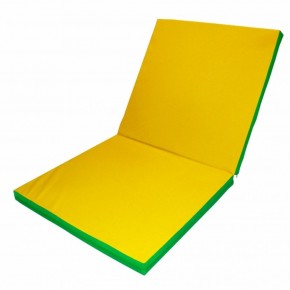 Мат гимнастический 2х1х0,1м складной цв. зеленый-желтый в Сургуте - surgut.ok-mebel.com | фото