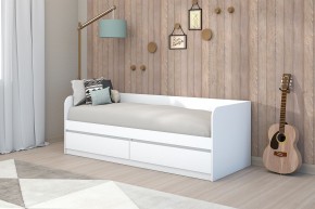 МС "Хилтон" Кровать 0,8 (Белый текстурный) в Сургуте - surgut.ok-mebel.com | фото 3