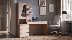 ПИФАГОР Стол компьютерный (дуб вотан/кашемир) в Сургуте - surgut.ok-mebel.com | фото