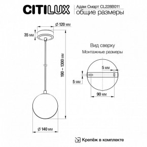 Подвесной светильник Citilux Адам Смарт CL228B011 в Сургуте - surgut.ok-mebel.com | фото 5