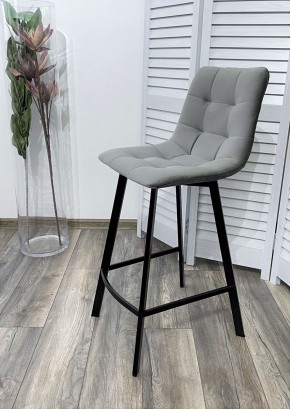 Полубарный стул CHILLI-QB SQUARE светло-серый #26, велюр / черный каркас (H=66cm) М-City в Сургуте - surgut.ok-mebel.com | фото 2