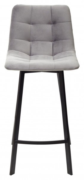 Полубарный стул CHILLI-QB SQUARE светло-серый #26, велюр / черный каркас (H=66cm) М-City в Сургуте - surgut.ok-mebel.com | фото 3