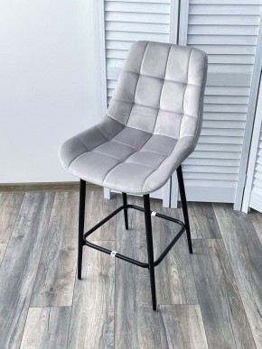 Полубарный стул ХОФМАН, цвет H-09 Светло-серый, велюр / черный каркас H=63cm М-City в Сургуте - surgut.ok-mebel.com | фото 4
