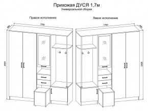 Прихожая Дуся 1.7 УНИ (Дуб Бунратти/Белый Бриллиант) в Сургуте - surgut.ok-mebel.com | фото 2