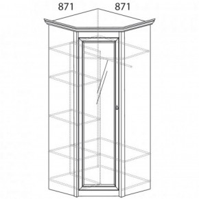 Шкаф угловой №641 "Флоренция" Фасад глухой (угол 871*871) Дуб оксфорд в Сургуте - surgut.ok-mebel.com | фото 2